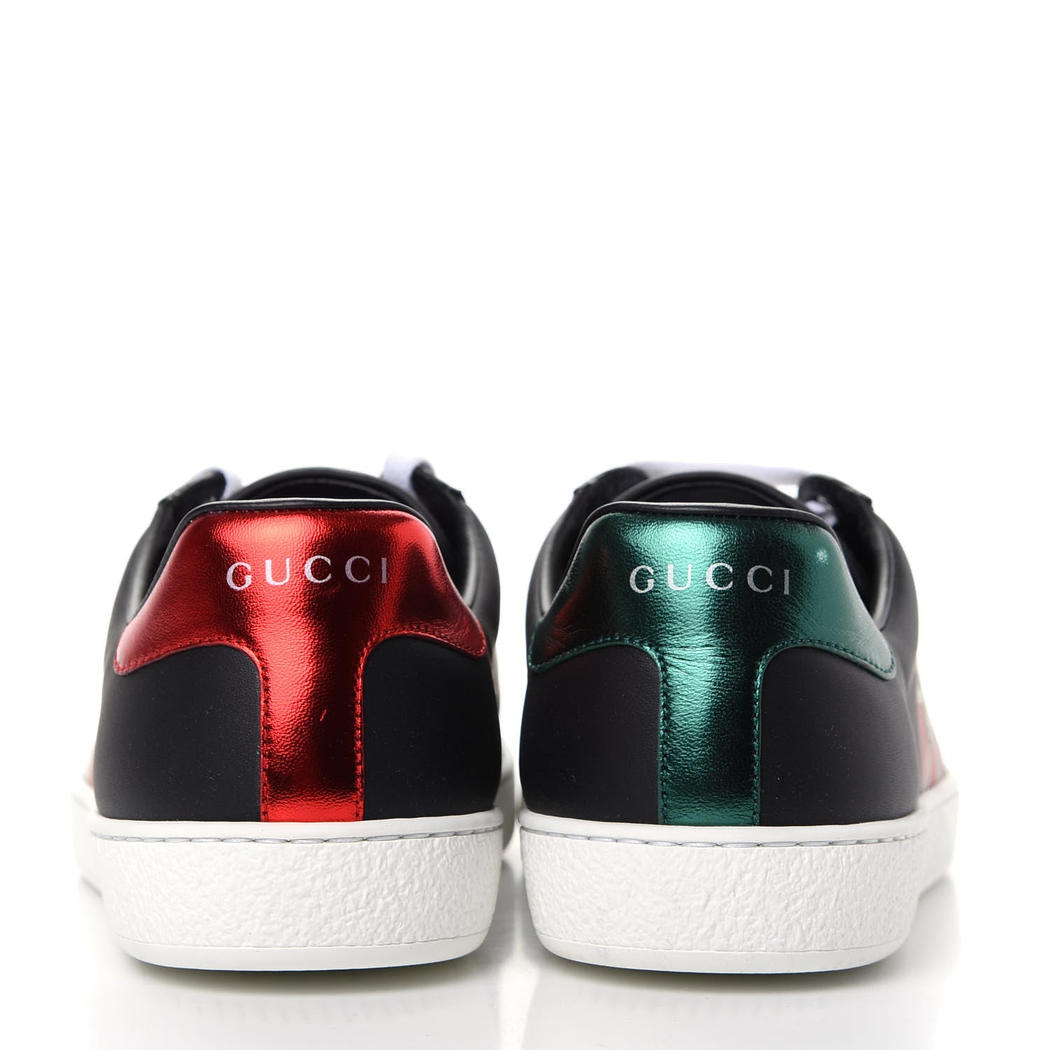 Gucci Calfskin Kingsnake Mens Ace Sneakers 7 Black Multicolor 7 of 11