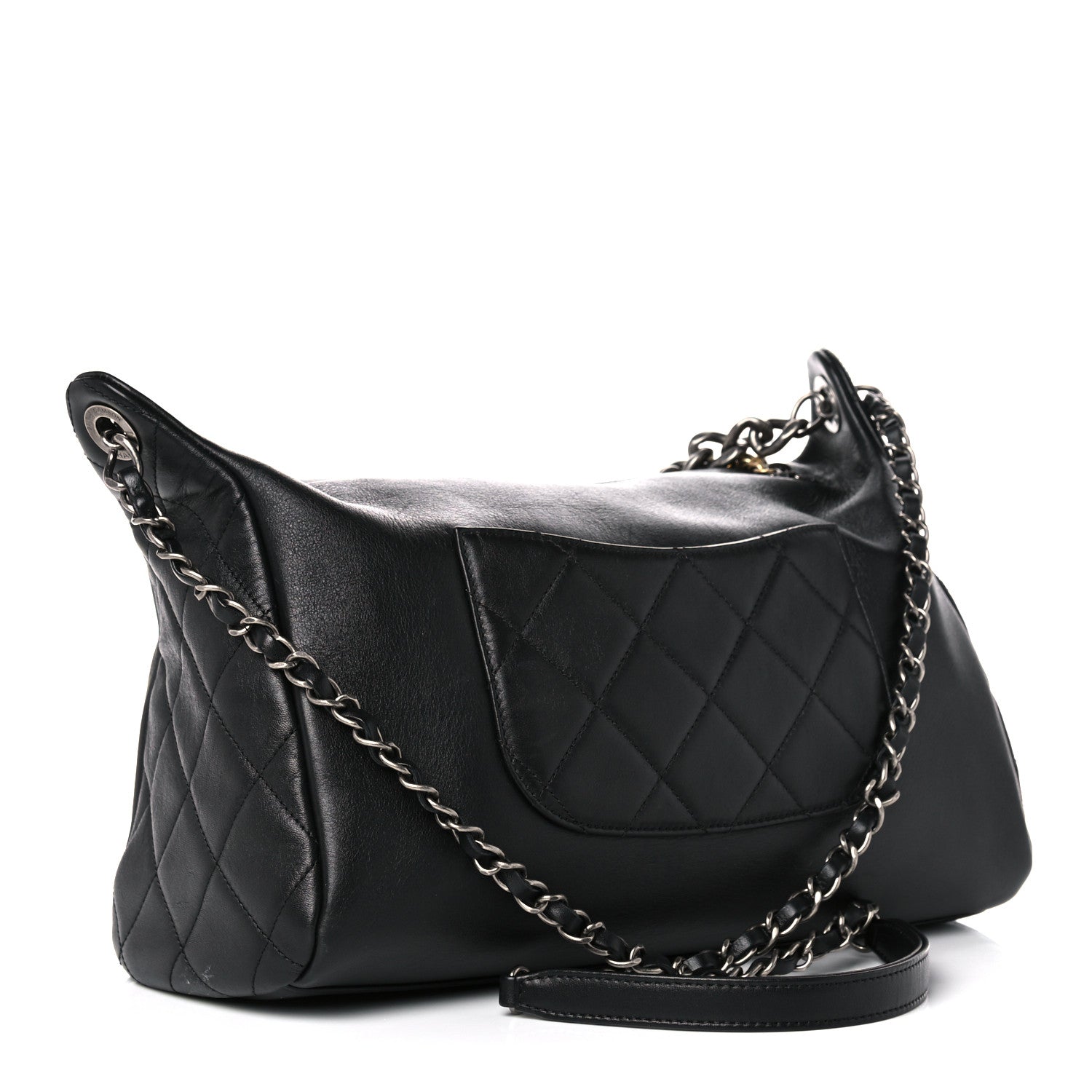 Chanel Calfskin Chain 20s Signature Hobo Black 3 of 14
