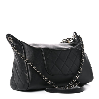 Chanel Calfskin Chain 20s Signature Hobo Black 3 of 14