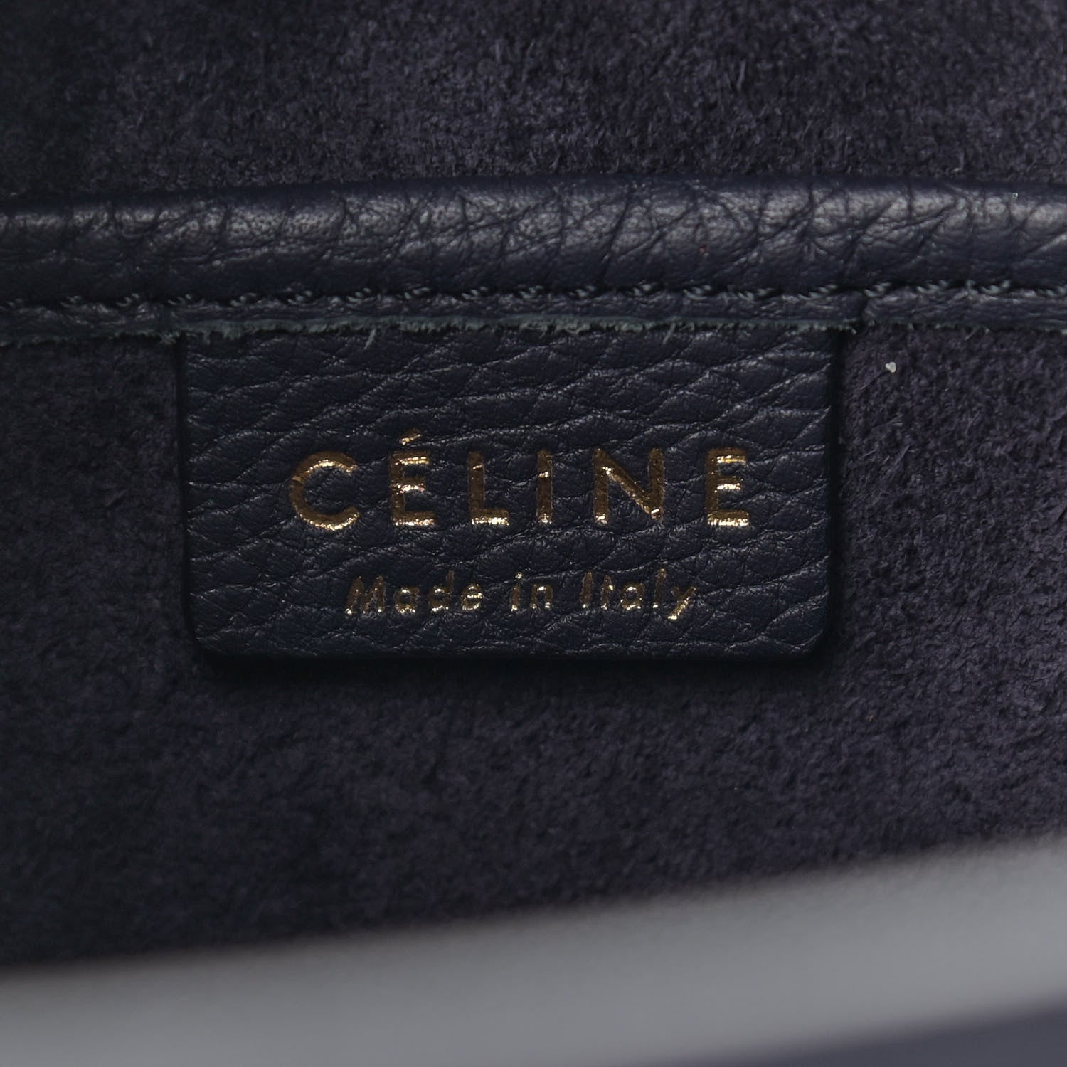 Celine Drummed Calfskin Nano Luggage Navy Blue 8 of 9