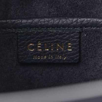 Celine Drummed Calfskin Nano Luggage Navy Blue 8 of 9