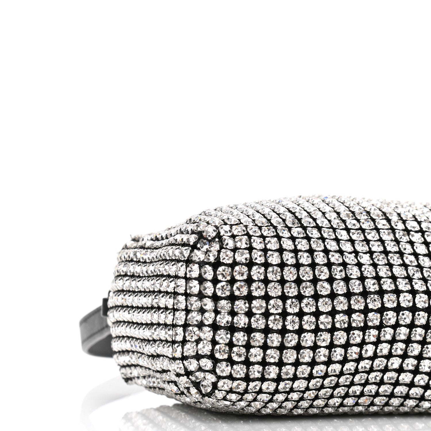 Alexander Wang Mesh Crystal Rhinestone Mini Heiress Pouch Black Silver 6 of 9