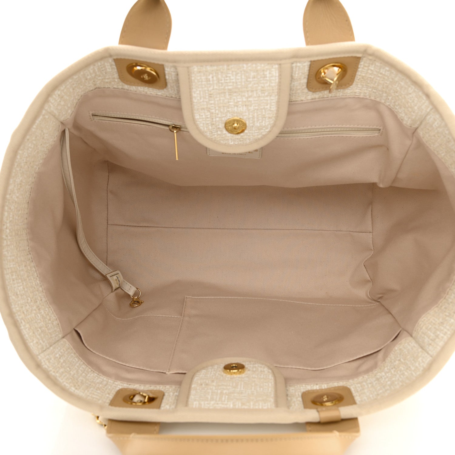Chanel Mixed Fibers Calfskin Medium Deauville Tote Light Beige 5 of 8