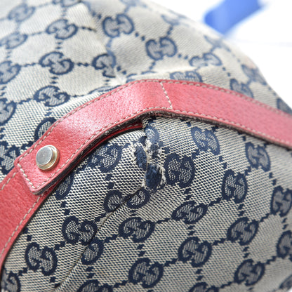 Gucci Monogram Medium Abbey Shoulder Bag Navy Red 13 of 17