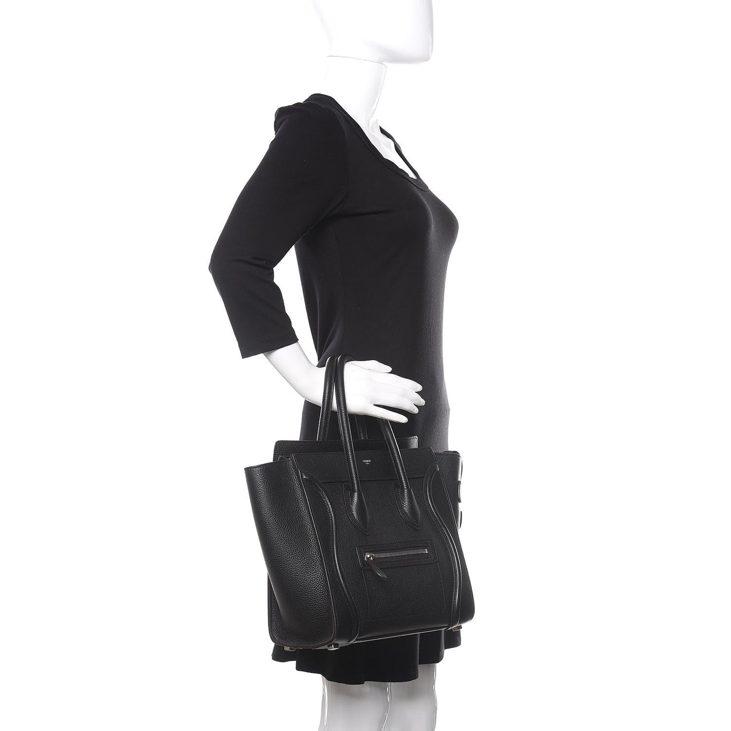 Drummed Calfskin Micro Luggage Black