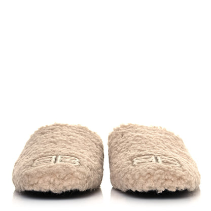 Balenciaga Faux Shearling Cosy BB Mules 39.5 Beige 2 of 9