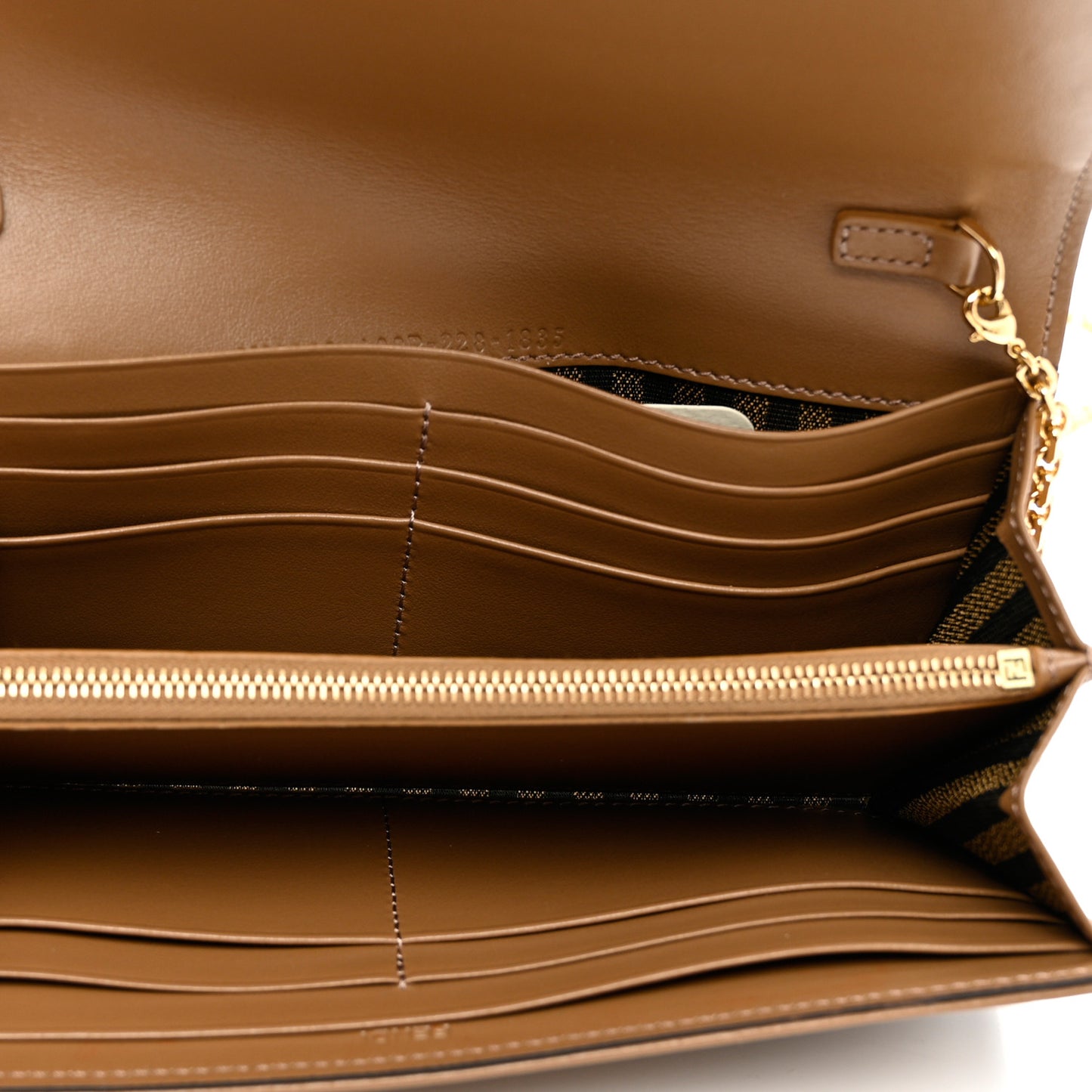 Zucca Vitello Continental Wallet On Chain Tobacco