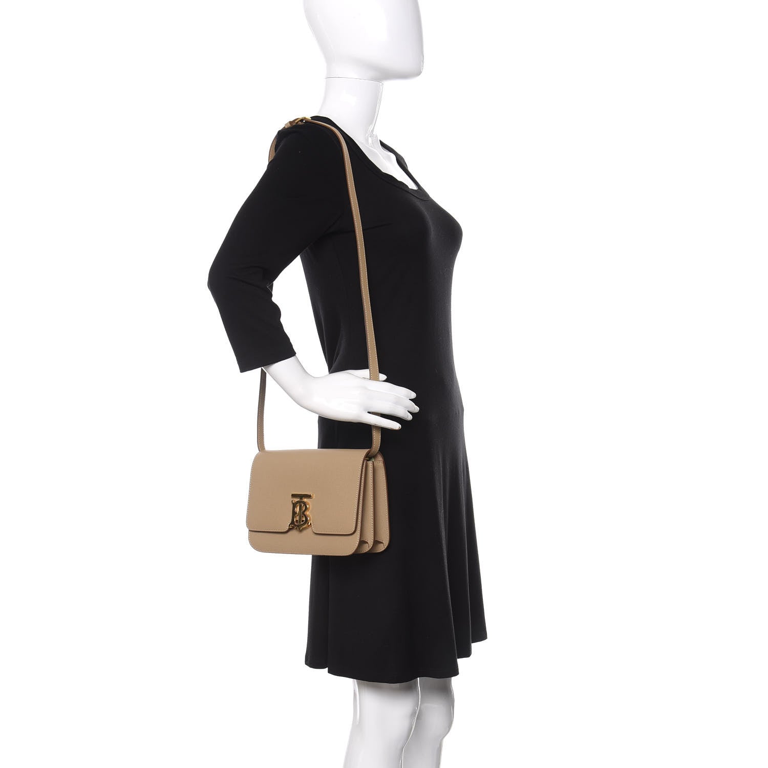 Burberry Calfskin Small TB Bag Archive Beige 2 of 8