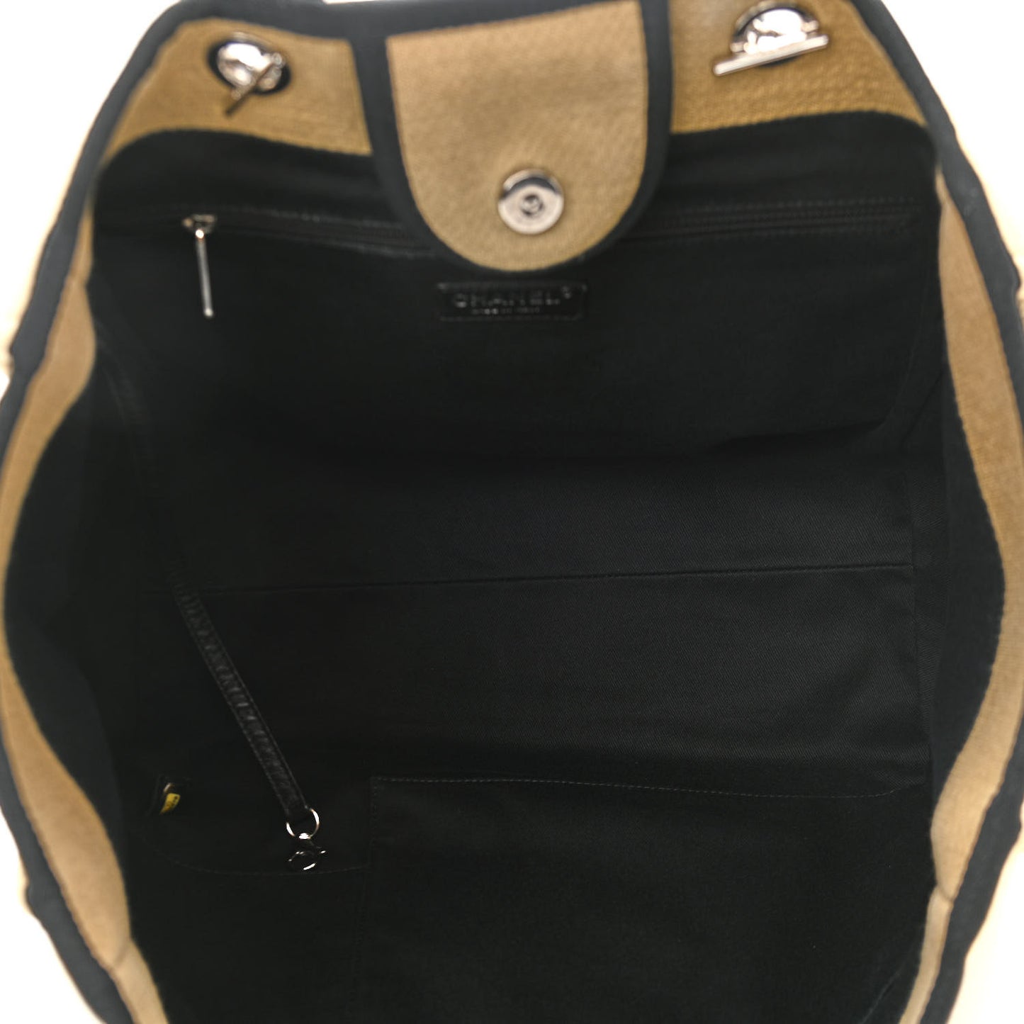 Canvas Medium Deauville Tote Beige Black