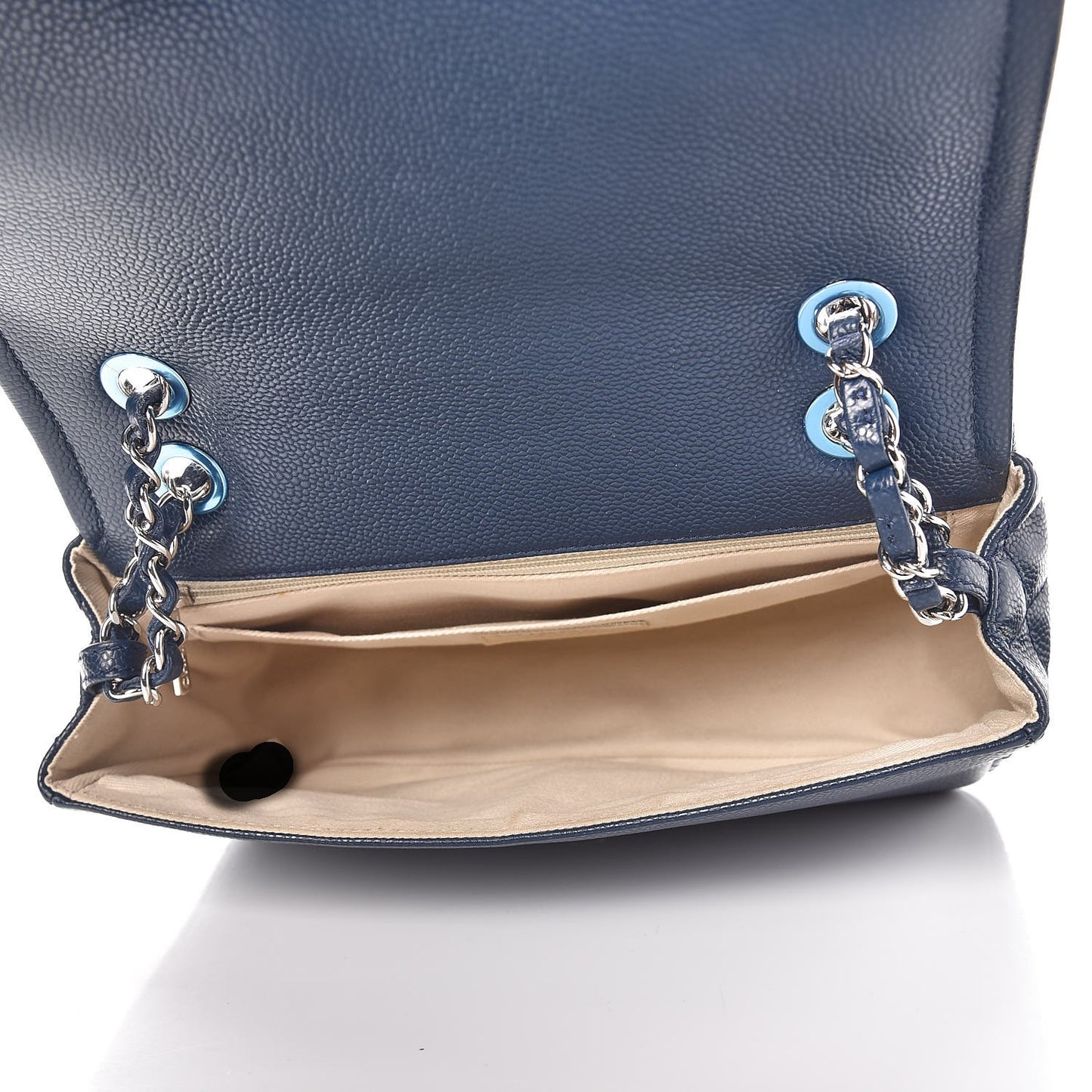 Caviar Medium Timeless CC Flap Navy Blue