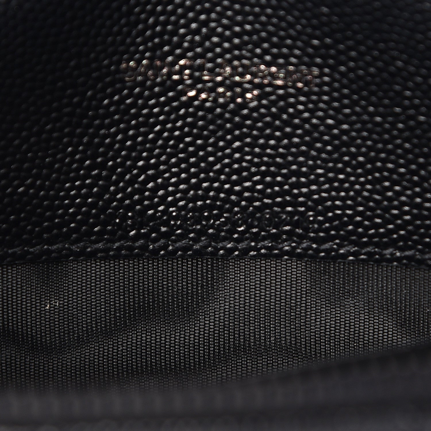 Saint Laurent Grain De Poudre Matelasse Chevron Monogram Envelope Chain Wallet Black 7 of 11