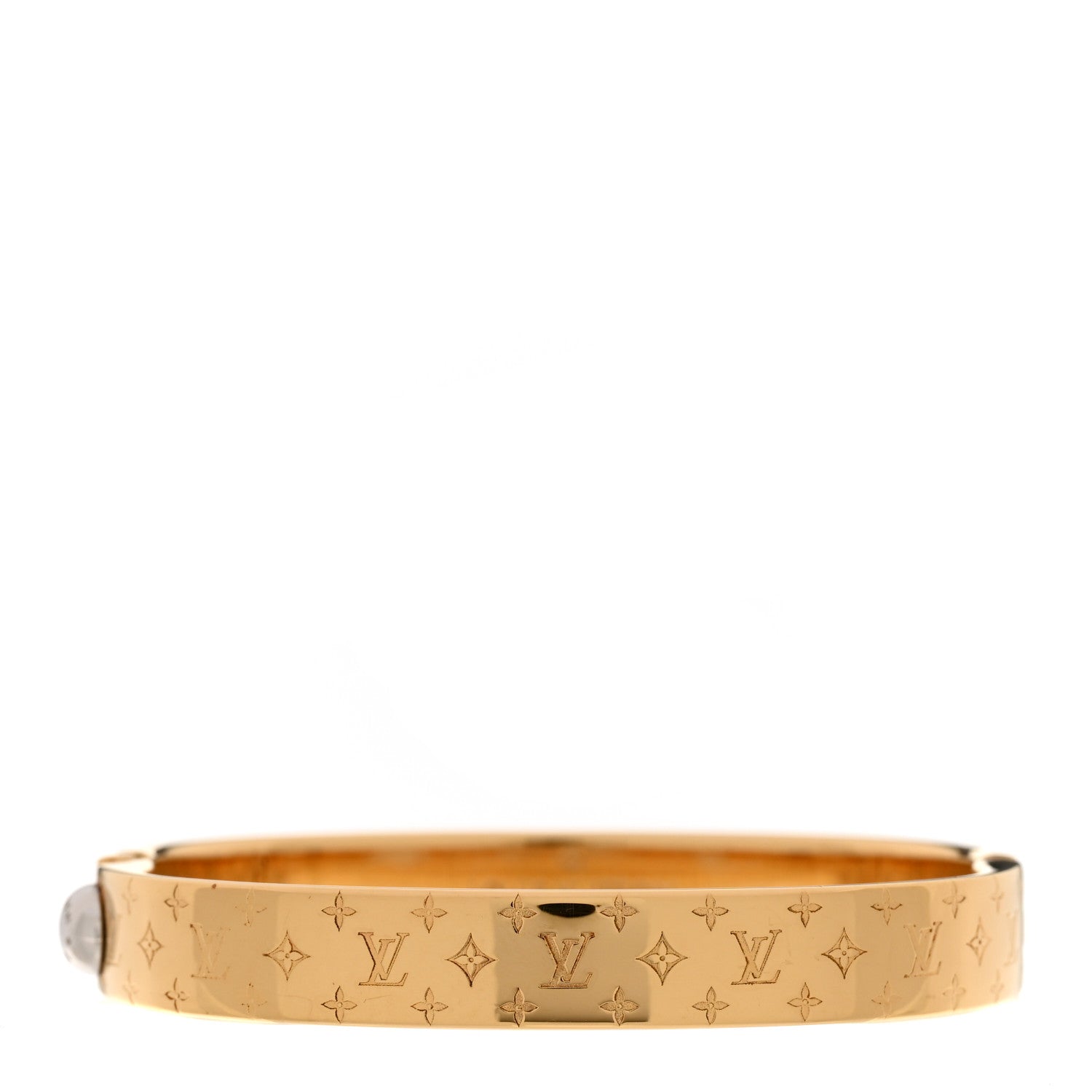 Louis Vuitton Brass Monogram Nanogram Cuff M Gold 1 of 5