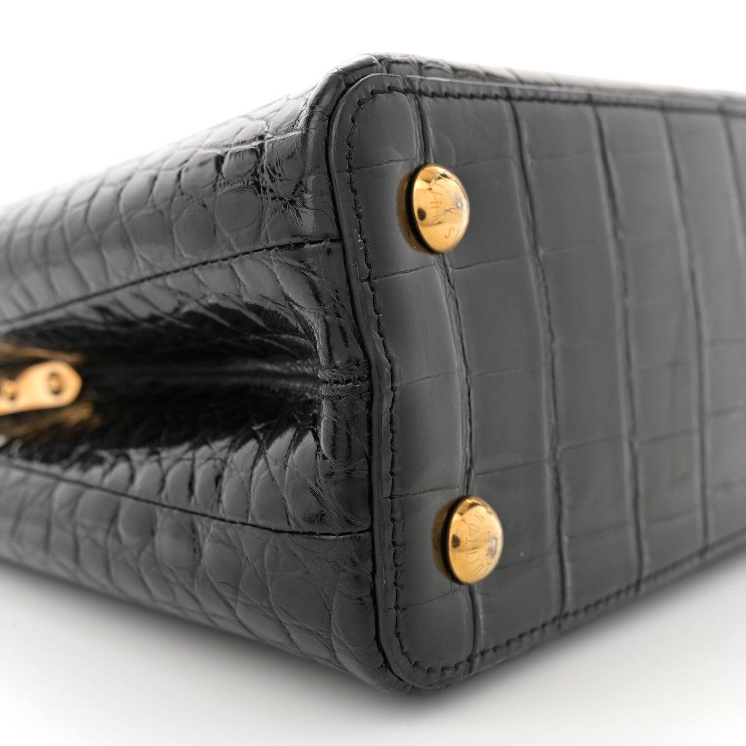 Louis Vuitton Brilliant Alligator Capucines PM Black 9 of 13