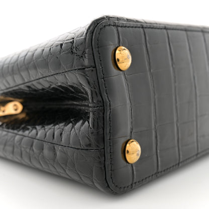 Louis Vuitton Brilliant Alligator Capucines PM Black 9 of 13
