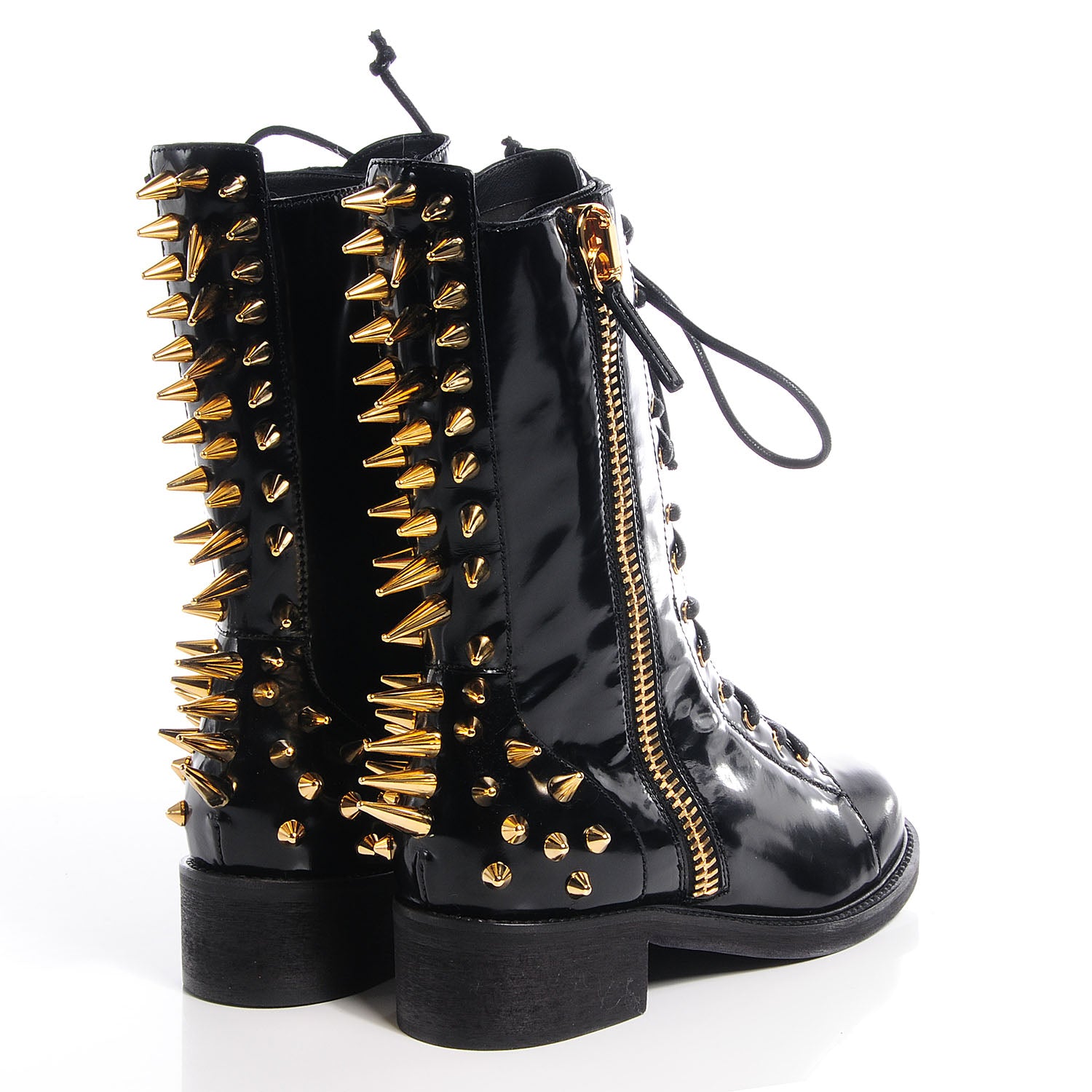 FASHIONPHILE GIUSEPPEZANOTTIPatentStuddedDaphneBikerBoots37.5NeroBlack 4 of 6