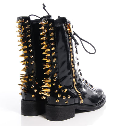 FASHIONPHILE GIUSEPPEZANOTTIPatentStuddedDaphneBikerBoots37.5NeroBlack 4 of 6