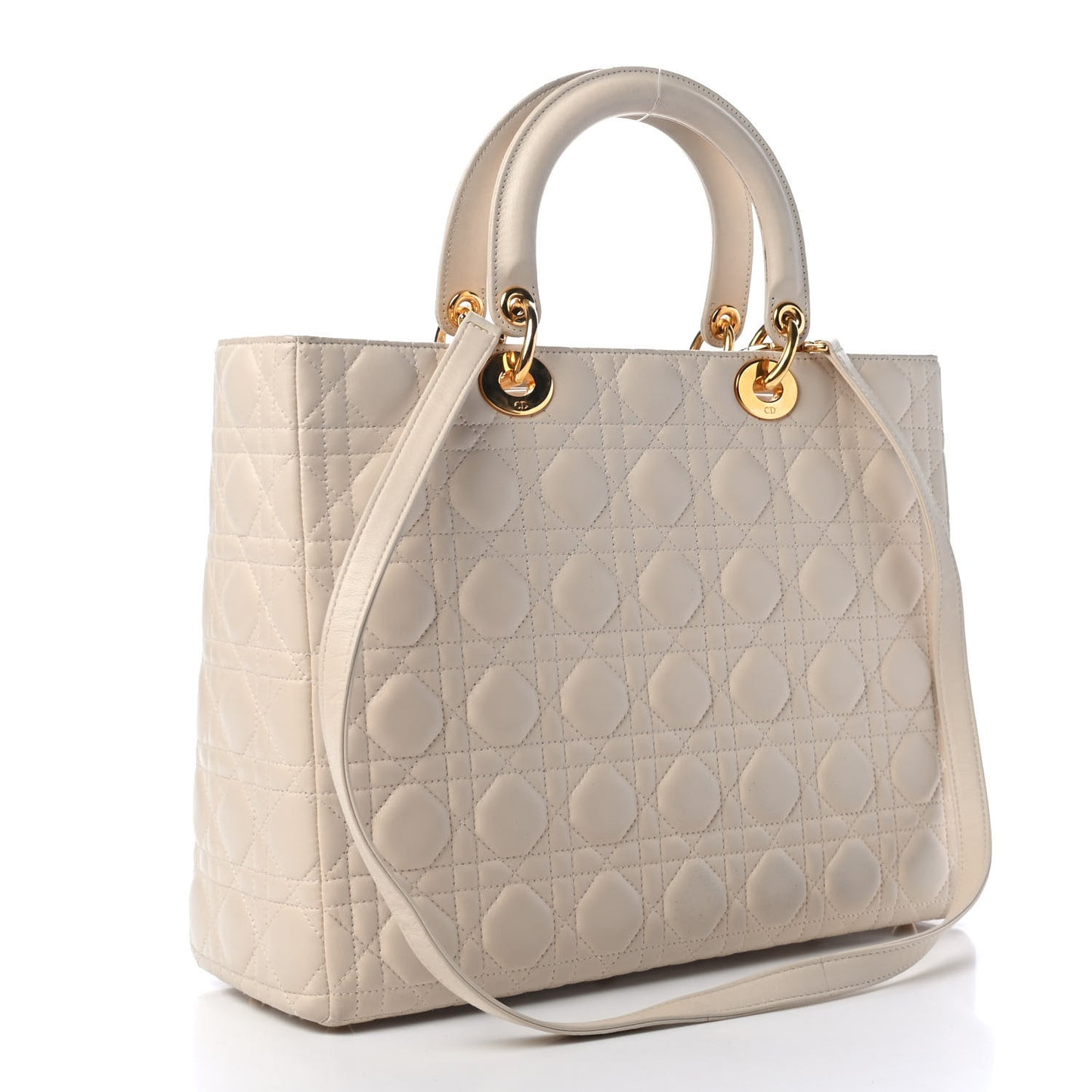 Lambskin Cannage Large Lady Dior Light Beige