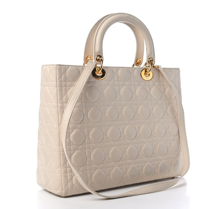 Christian Dior Lambskin Cannage Large Lady Dior Light Beige 2 of 5