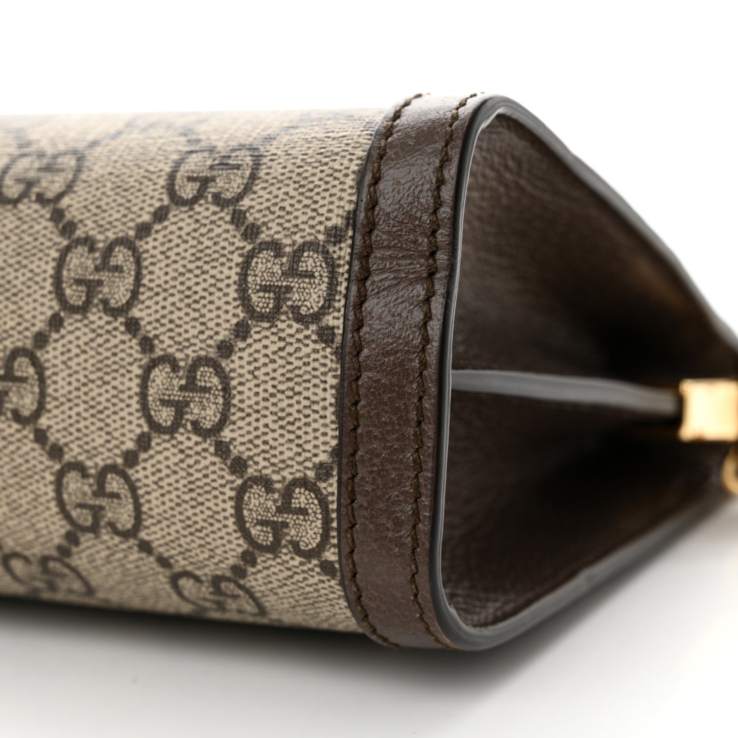 GG Supreme Monogram Web Small Ophidia Chain Shoulder Bag Brown