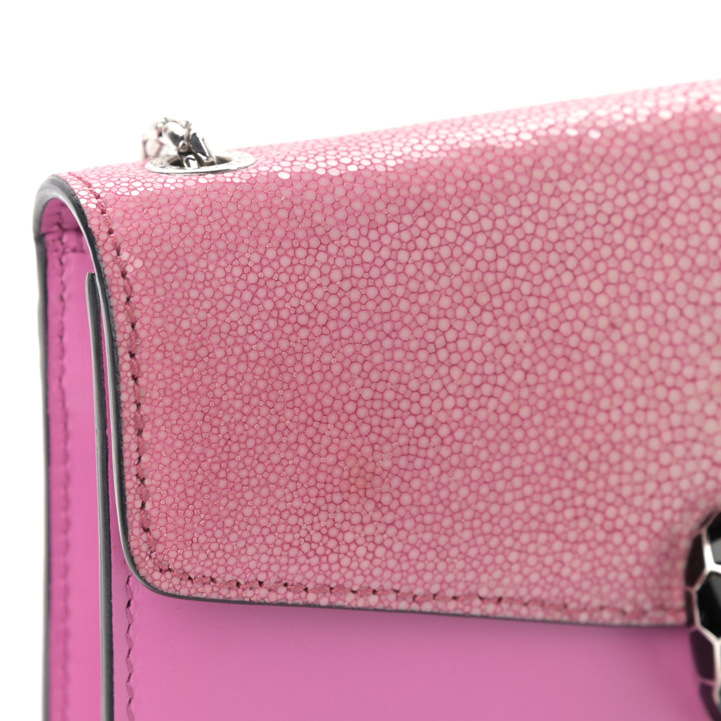 Calfskin Galuchat Serpenti Forever Crossbody Bag Pink