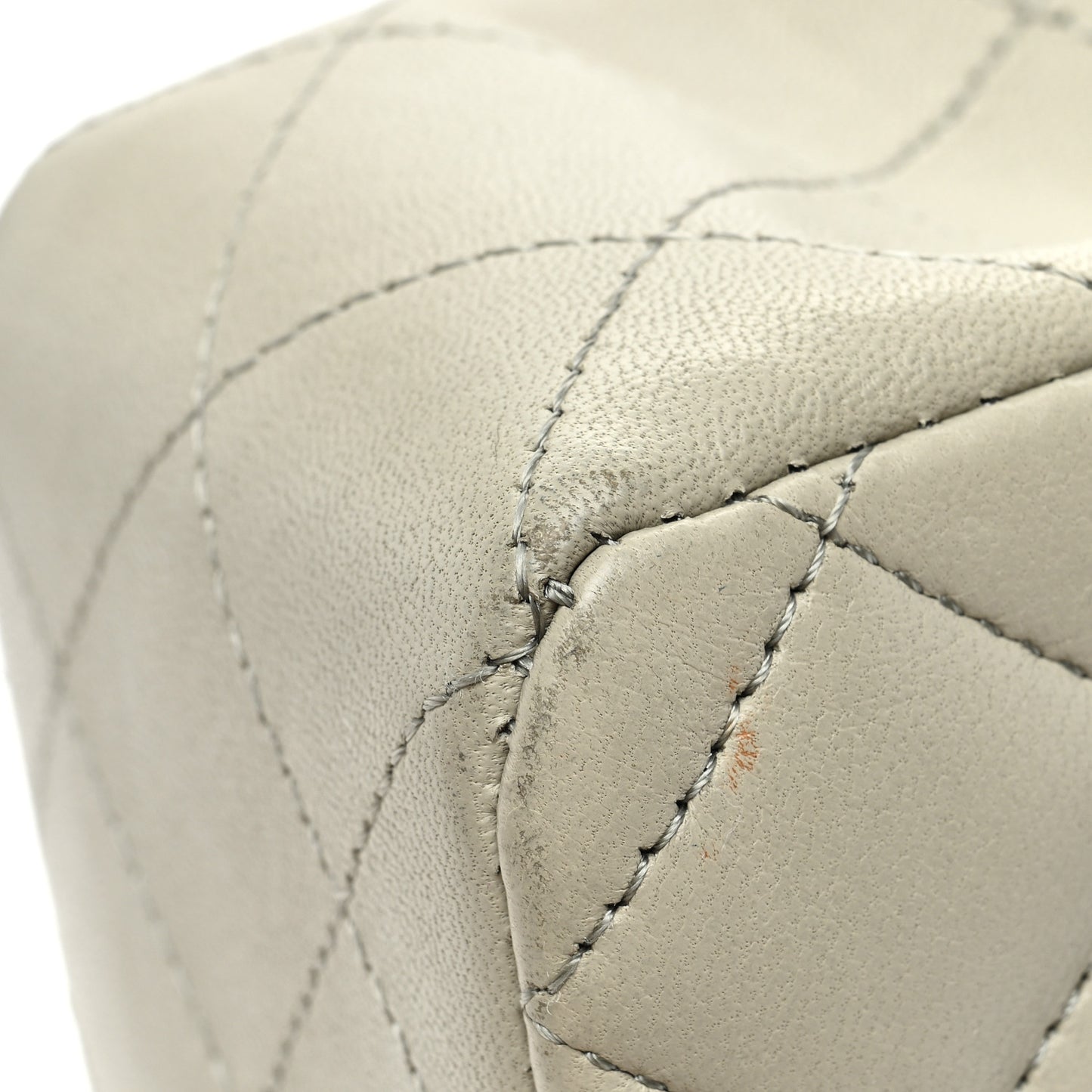 Lambskin Quilted Small Double Flap Grey