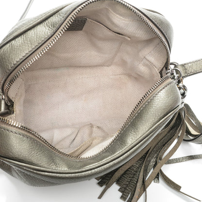 Gucci Metallic Pebbled Calfskin Small Soho Disco Bag Sasso 5 of 9