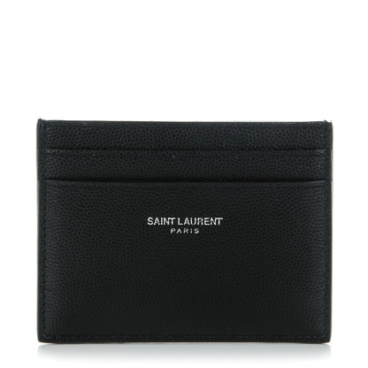Saint Laurent Grain De Poudre Card Case Black 1 of 6