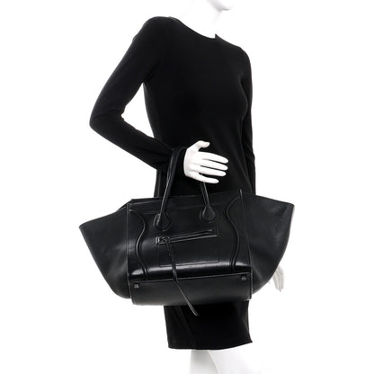 Celine Supple Calfskin Medium Phantom Luggage Black 2 of 13