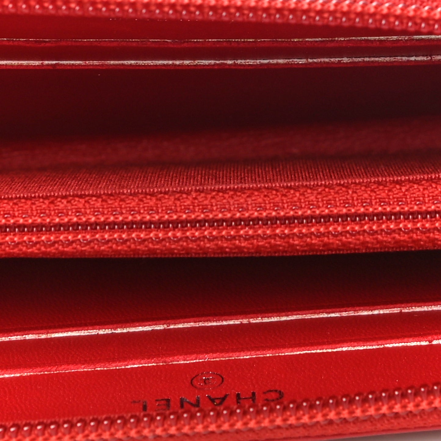 Lambskin Quilted Small Boy Zip Around Wallet Dark Red