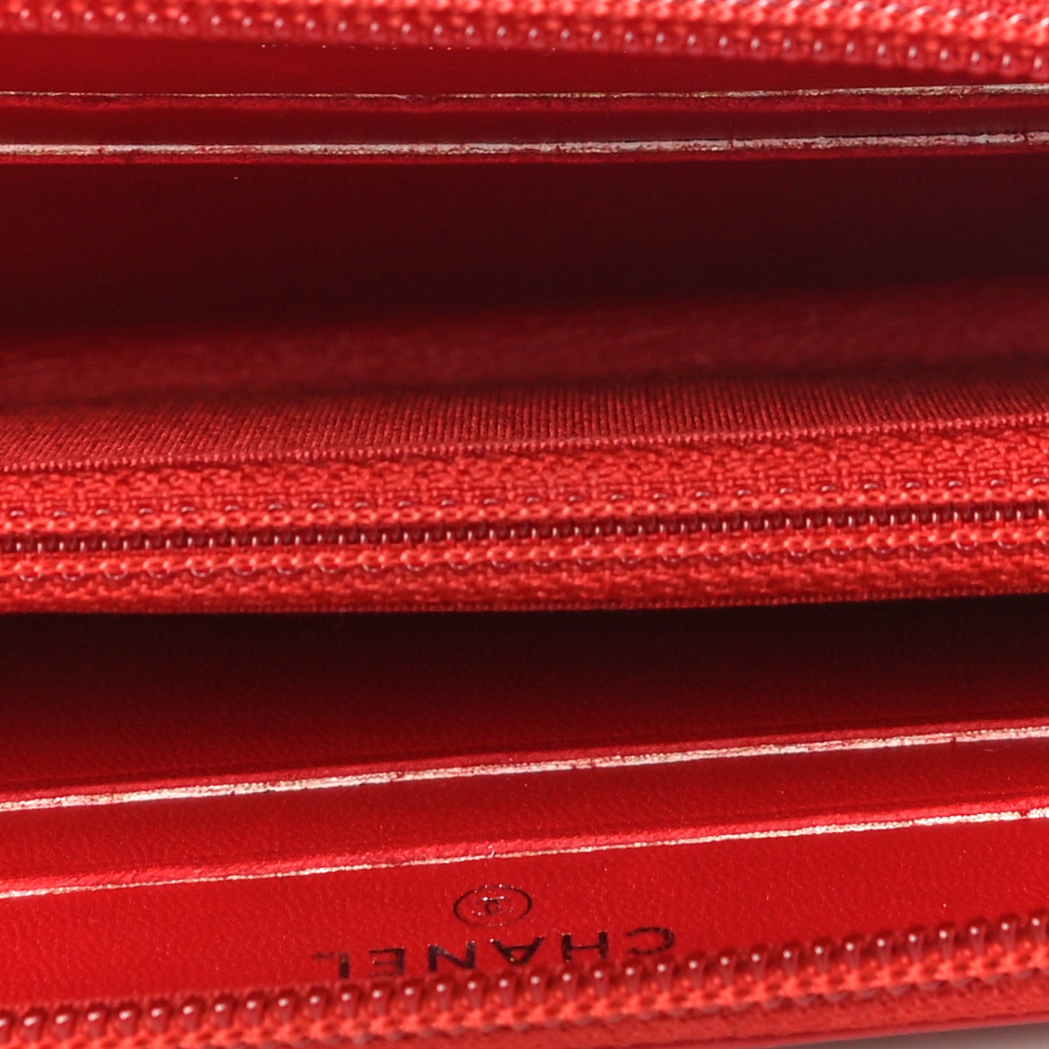 Chanel Lambskin Quilted Small Boy Zip Around Wallet Dark Red 6 of 14