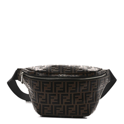 Fendi Vitello Century Bi-Color FF 1974 Embossed Belt Bag Maya Black 1 of 9