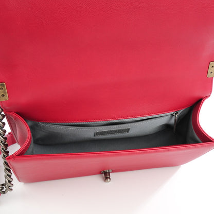 Chanel Calfskin Stitched New Medium Boy Flap Red 5 of 7