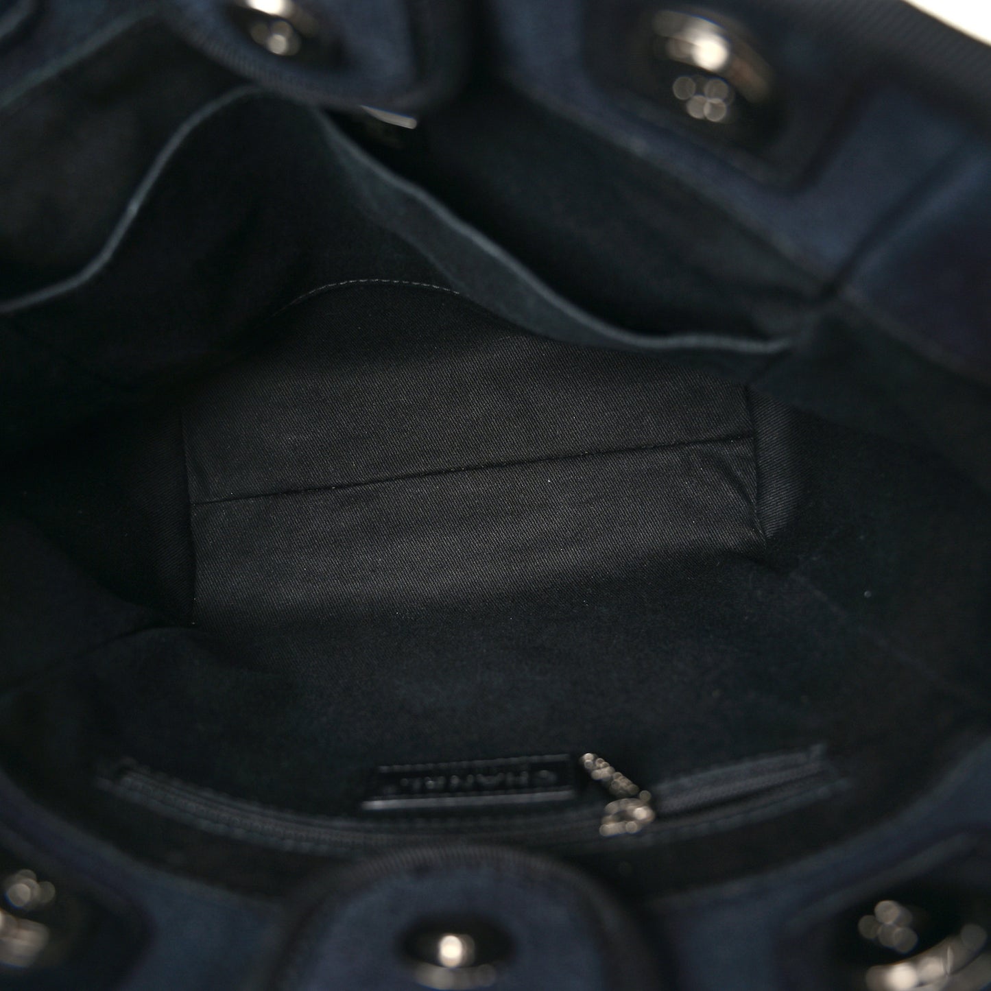 Mixed Fibers Mini Deauville Tote Navy Blue Black