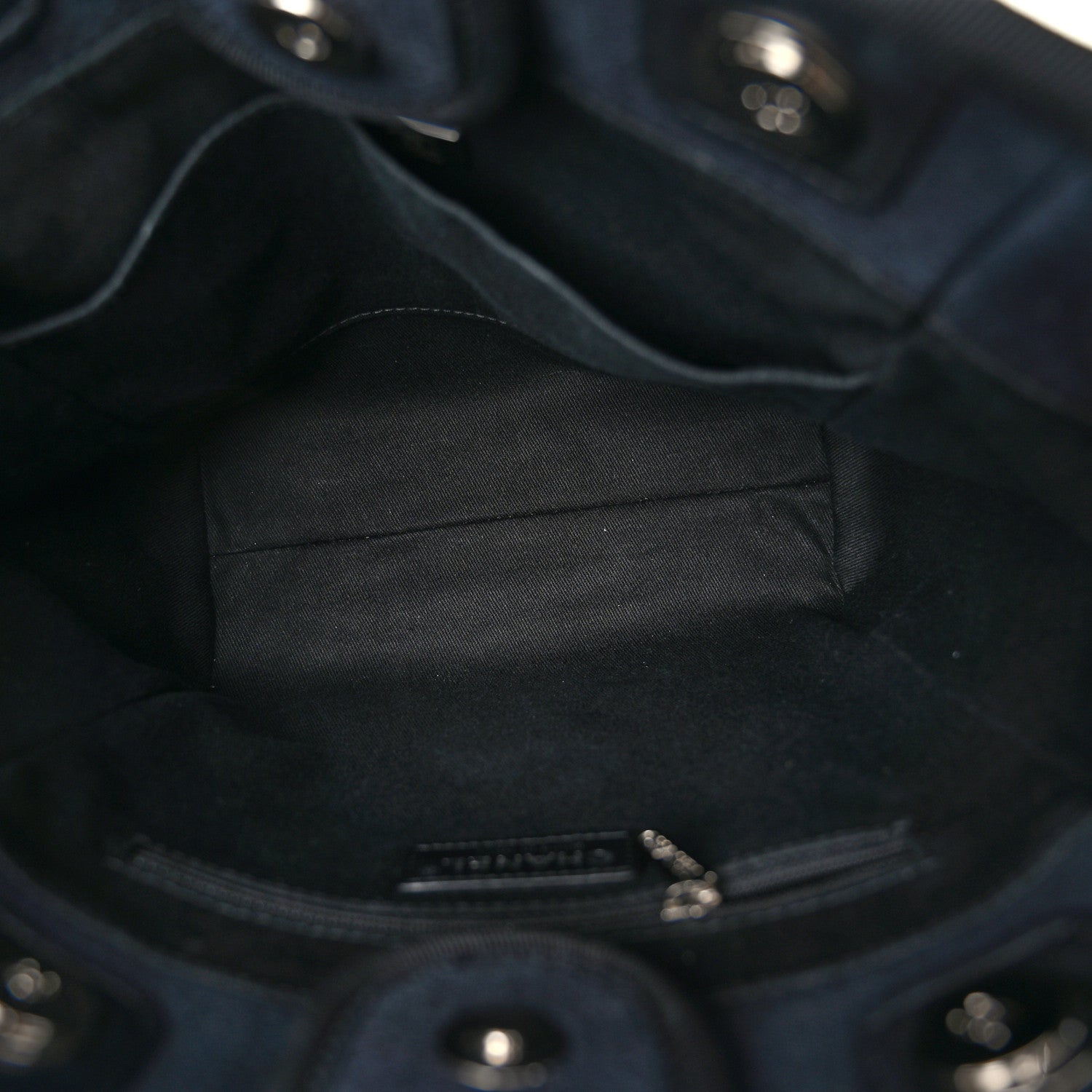 Chanel Mixed Fibers Mini Deauville Tote Navy Blue Black 5 of 11