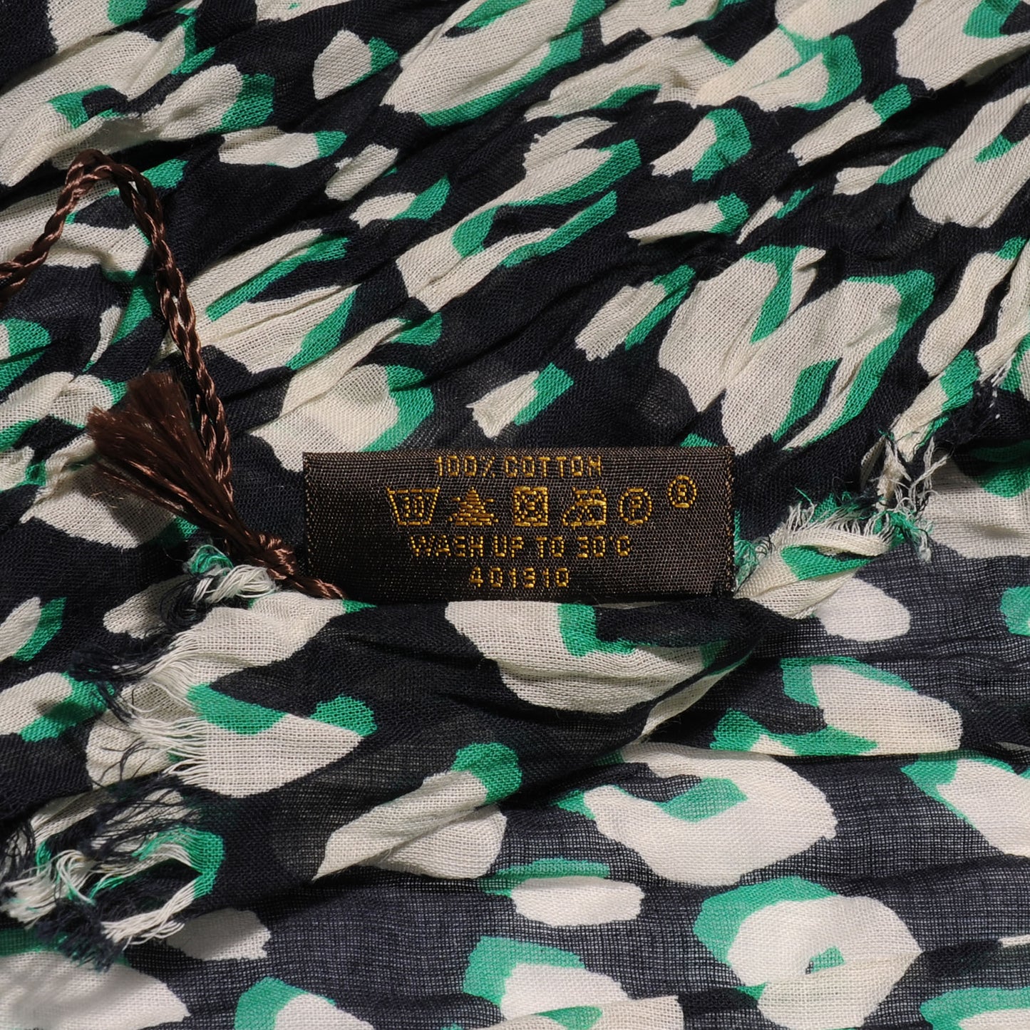Cotton Leopard Pareo Scarf Blue Infini