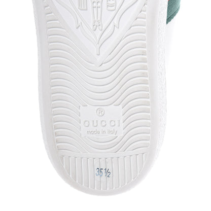 Gucci Calfskin Ayers Bee Embroidered Womens Ace Sneakers 35.5 White Green 7 of 8
