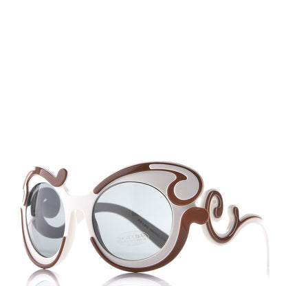 Prada Minimal Baroque Sunglasses SPR 23N White Brown 1 of 7