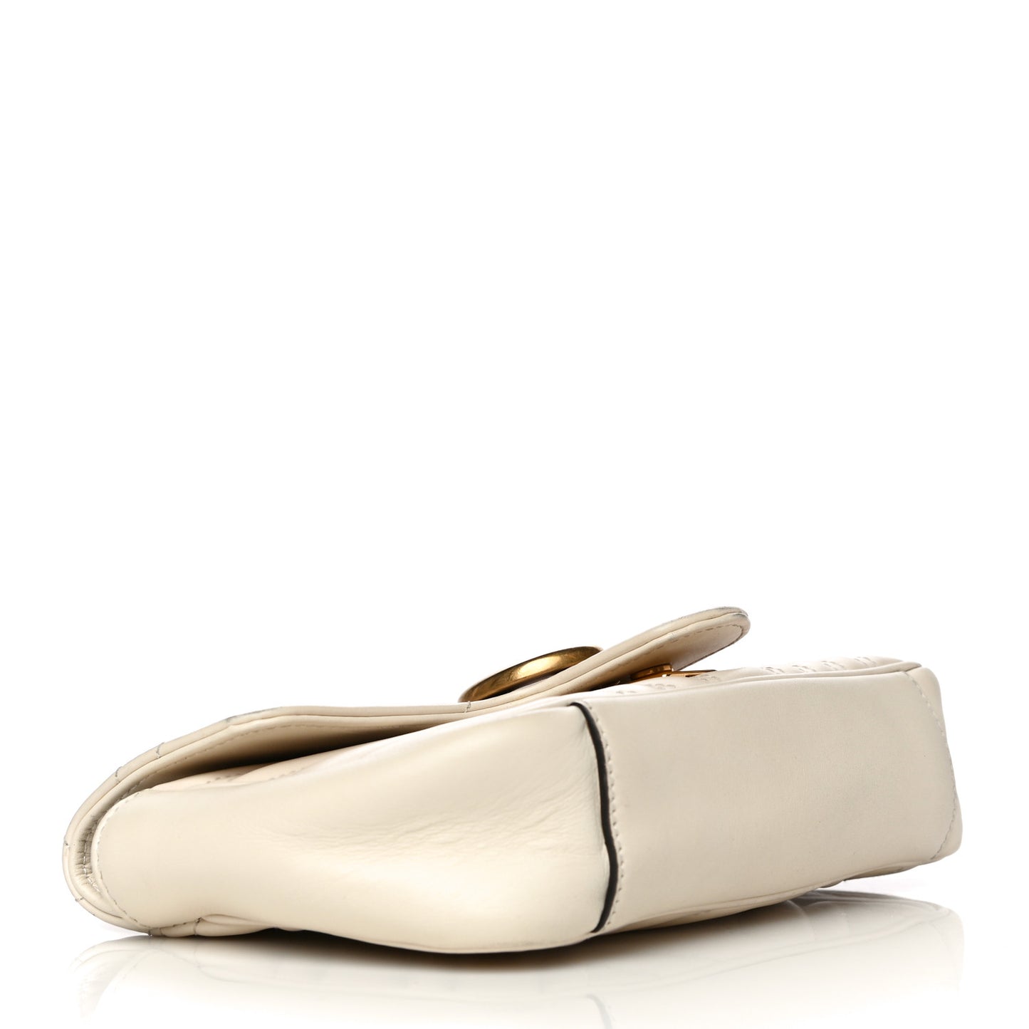 Calfskin Matelasse Mini GG Marmont Shoulder Bag White
