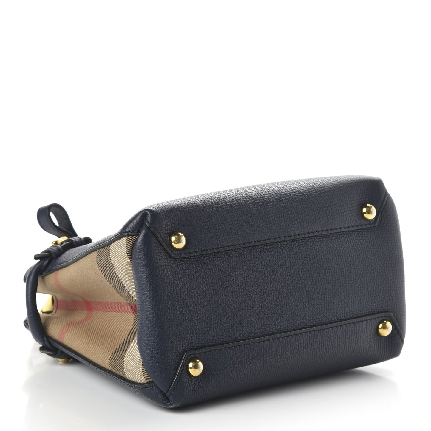 Grainy Calfskin House Check Baby Banner Tote Ink Blue