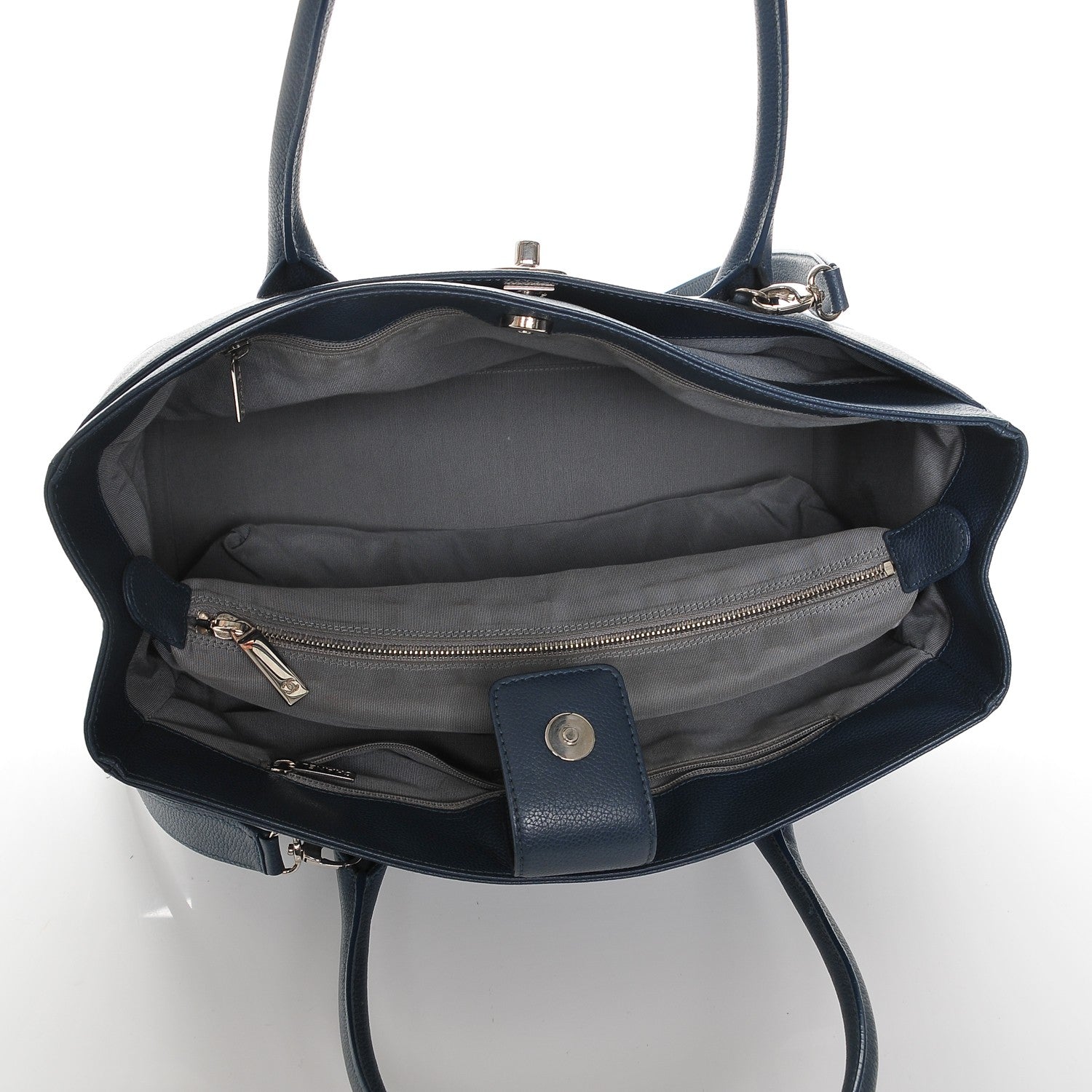 Chanel Calfskin Cerf Executive Shopper Tote Blue 5 of 7