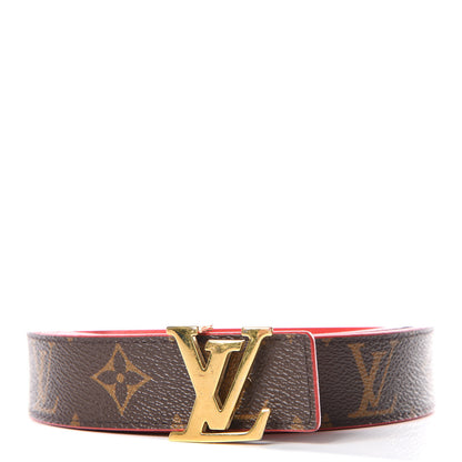 Louis Vuitton Monogram 30mm LV Initiales Reversible Belt 90 36 Coquelicot 1 of 7
