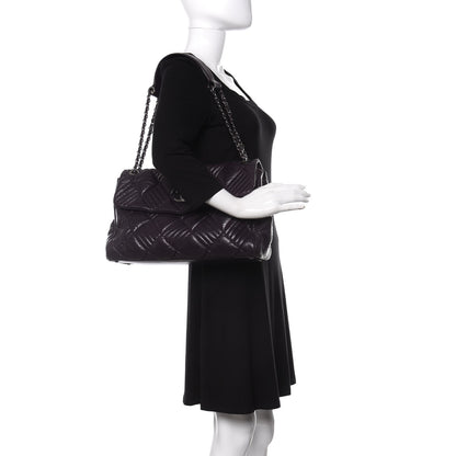 Chanel Lambskin In and Out XL Maxi Flap Dark Purple 2 of 9