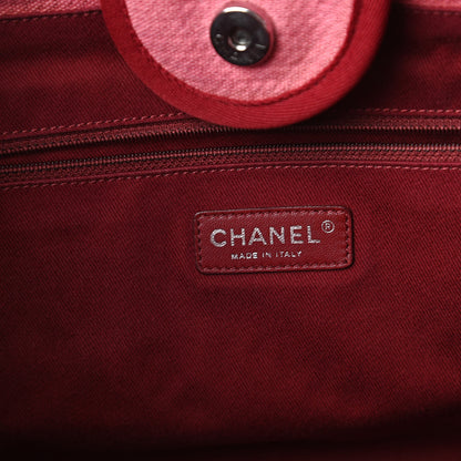 Chanel Canvas Medium Deauville Tote Red 8 of 10