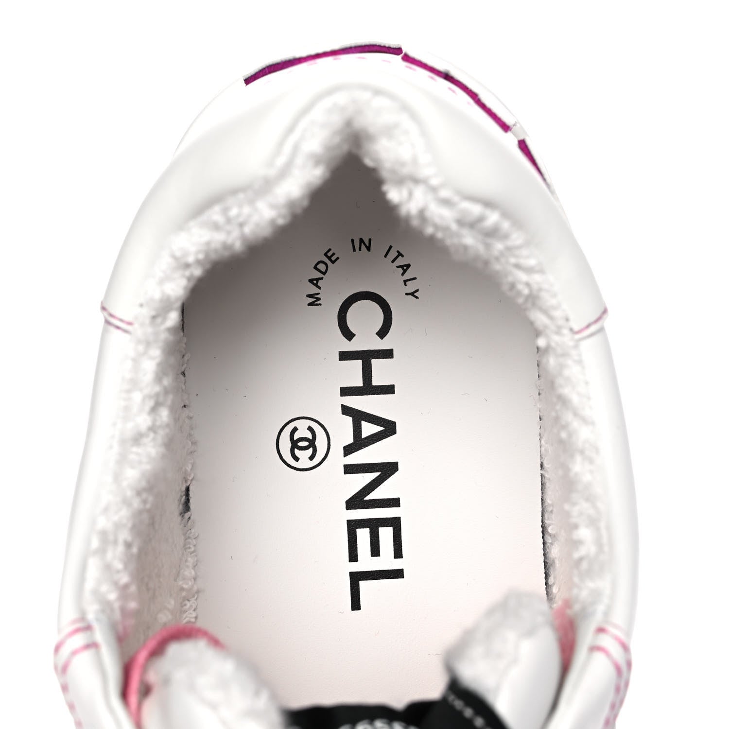 Chanel Calfskin Womens Logo Sneakers 36 White Pink 8 of 10