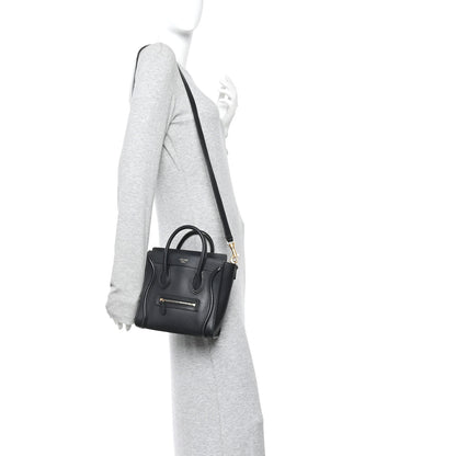 Celine Smooth Calfskin Nano Luggage Black 2 of 9