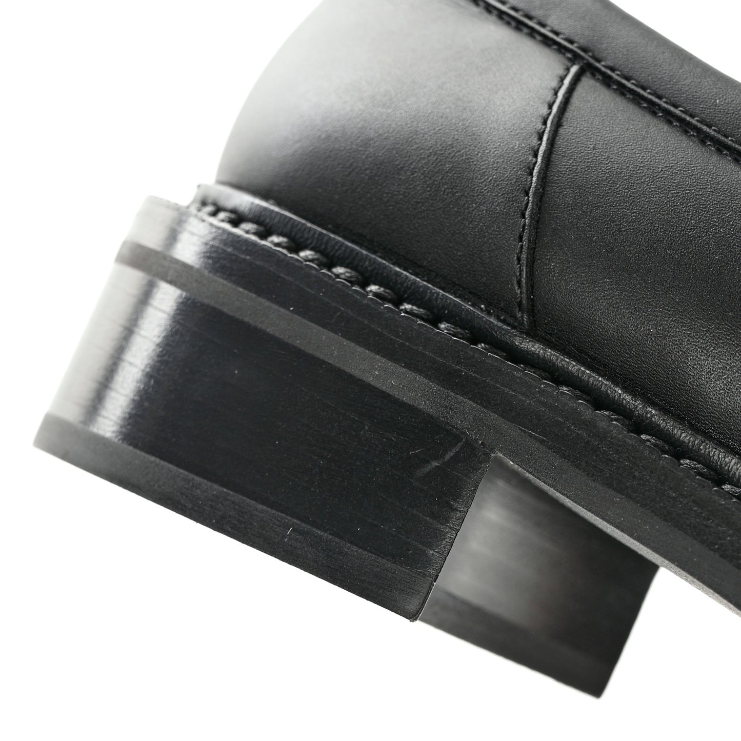 Calfskin Oversized Chain Academy Loafers 36 Black
