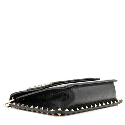 Valentino Garavani Pebbled Calfskin Rockstud Side Slip Crossbody Black 4 of 9