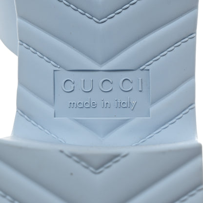 Gucci Rubber Gucci Logo Womens Platform Slide Sandal Mules 35 Porcelain Light Blue 8 of 10
