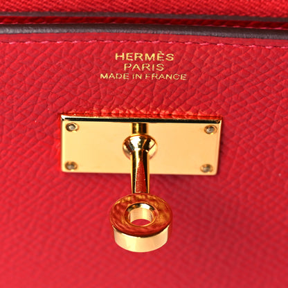 Hermes Epsom Kelly Wallet To Go Rouge Casaque 5 of 9