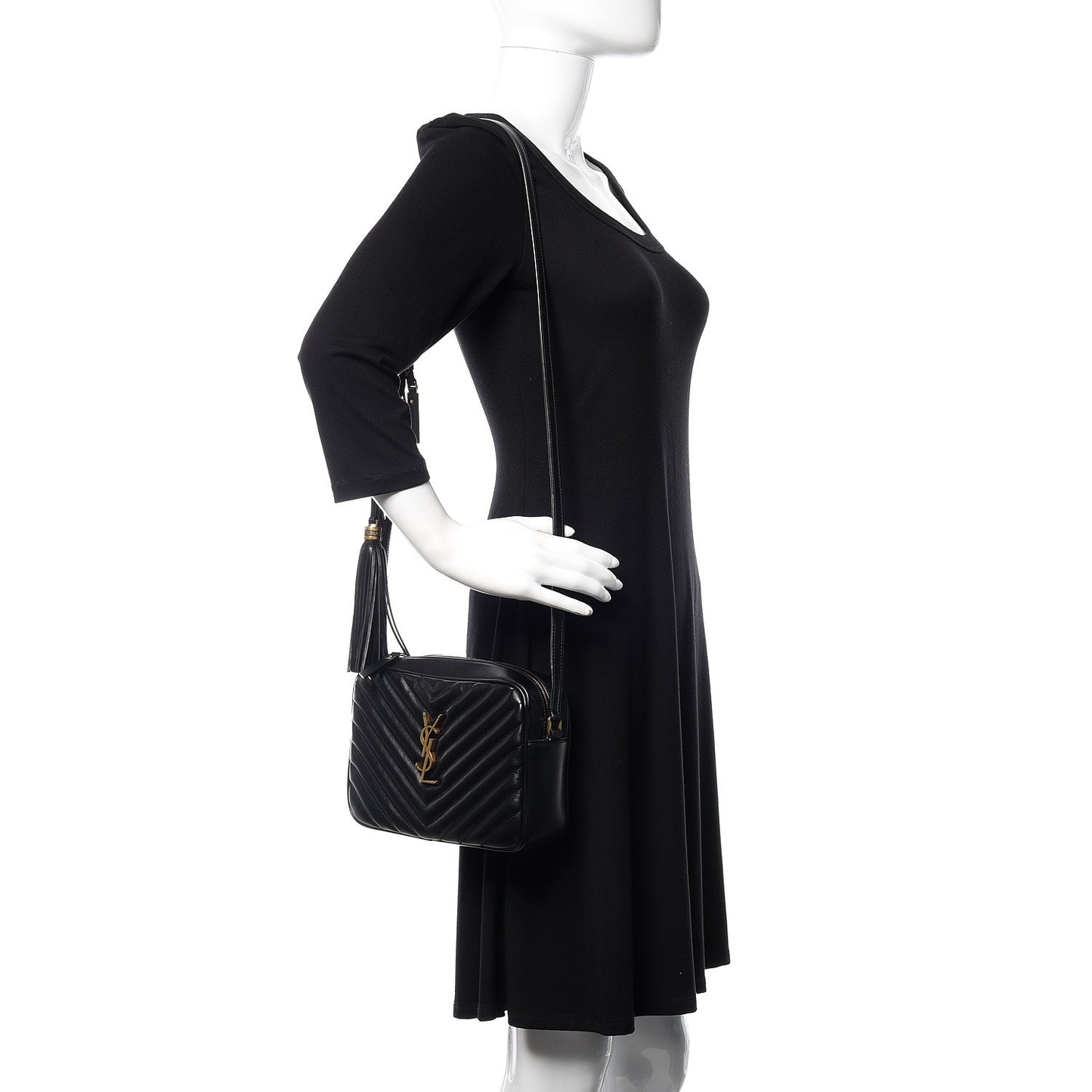 Calfskin Matelasse Monogram Lou Camera Bag Black